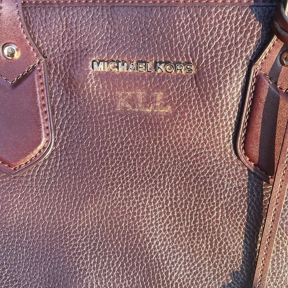 MICHAEL KORS Eva pebbled leather tote bag barolo